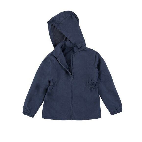 George Other - George Blue Uniform Fleece Lined Hooded Nylon Girls' Parka Jacket Size XS 4-5